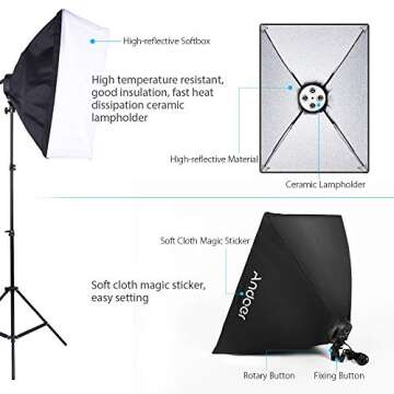 Andoer Photography Softbox Kit for Stunning Shots
