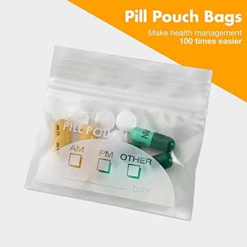 Pill Pouch Bags - (Pack of 400) 3" x 2.75" - BPA-Free, Poly Bag Disposable Zipper Pills Baggies, Dai...