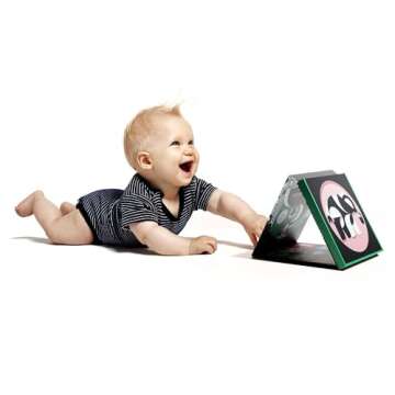 Tummy Time Playboard + Art Cards: Brain Development Montessori Sensory High Contrast Cards and Mirror