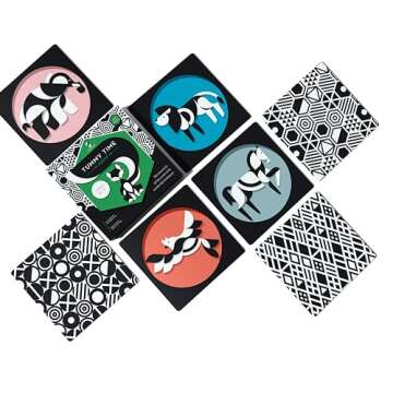 Tummy Time Playboard + Art Cards: Brain Development Montessori Sensory High Contrast Cards and Mirror