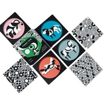 Tummy Time Playboard + Art Cards: Brain Development Montessori Sensory High Contrast Cards and Mirror