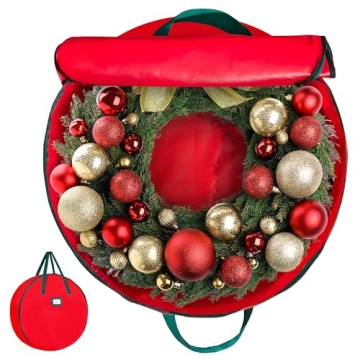 HOLDN’ STORAGE Premium Wreath Storage Bag - Durable 600D Material - Waterproof - Heavy-Duty Christ...