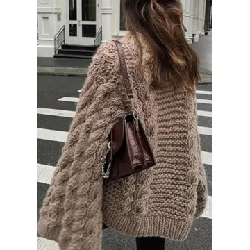 Cozy Tbahhir Women's Oversized Cable Knit Sweater