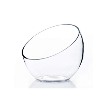 WGVI Clear Slant Cut Bowl - Durable Glass Vase for All Uses