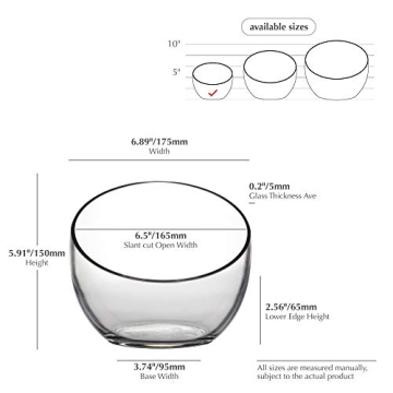 WGVI Clear Slant Cut Bowl - Durable Glass Vase for All Uses