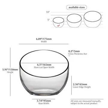 WGVI Clear Slant Cut Bowl - Durable Glass Vase for All Uses
