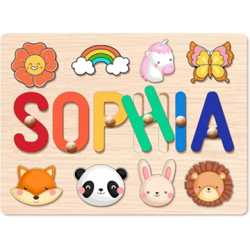 Baosity Name Puzzle for Kids Personalized, Custom Christmas Baby Gifts, 1st Birthday Gifts, Wooden P...