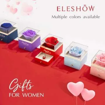 EleShow Valentines Day Gifts for Her, Preserved Real Purple Rose, Forever Flowers Gifts for Mom Grandma Wife Girlfriend, Mothers Day, Sweetest Day, Christmas, Anniversary or Birthday Gifts for Women