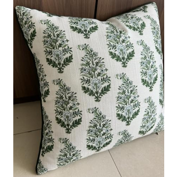 YugTex Mughal Printed Decorative Throw Pillow Covers - 18x18