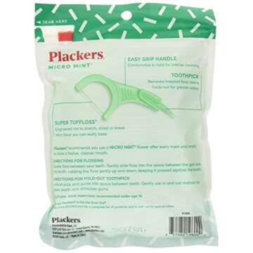 Plackers Micro Mint Freshens Breath, Mint, 90 Count