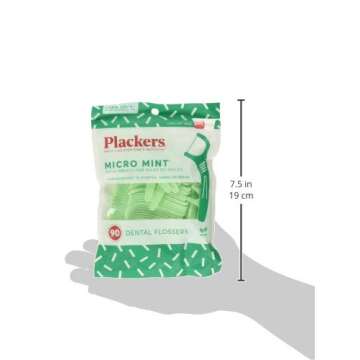 Plackers Micro Mint Freshens Breath, Mint, 90 Count