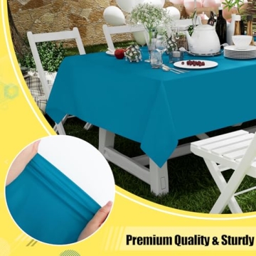 Smiry Disposable Aqua Table Cloths - 6 Pack Waterproof