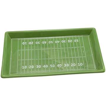 Boston International Serving Tray Football Party Ceramic Condiment Server Platter with Three Bowls, ...