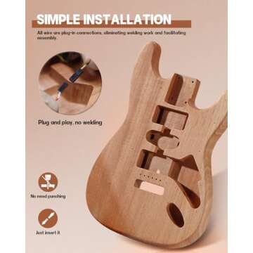 Leo Jaymz DIY ST Style Electric Guitar Kits with Mahogany Body and Maple Neck - Sail Shaped Headstoc...