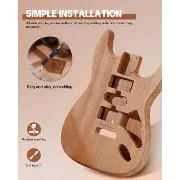Leo Jaymz DIY ST Style Electric Guitar Kits with Mahogany Body and Maple Neck - Sail Shaped Headstoc...