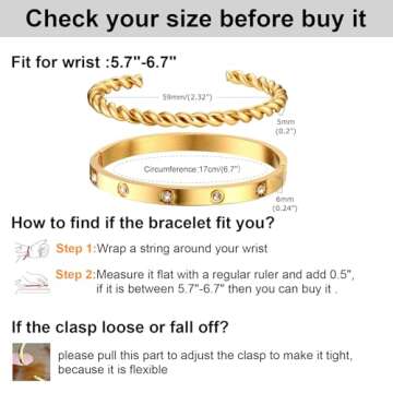 MPRAINBOW Gold Bracelets for Women, 2Pcs 18K Gold Plated Love Cubic Zirconia Bangle Crystal Friendship Bracelet Jewelry,Wedding Party Christmas Birthday Gifts for Her Girlfriend Sister Daughter