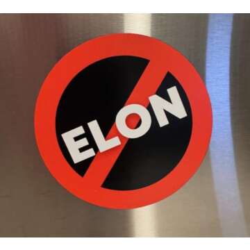 NO! Anti Elon Round 4inch CAR Magnet Bumper Decal Cling for Tesla Owners Model X Y 3 | MadPufferStic...