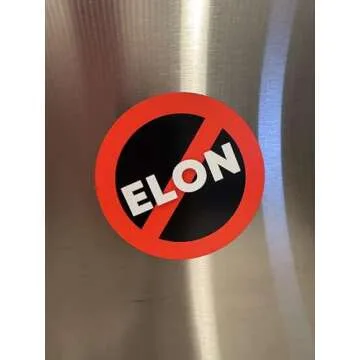 NO! Anti Elon Round 4inch CAR Magnet Bumper Decal Cling for Tesla Owners Model X Y 3 | MadPufferStickers Brand