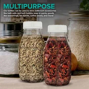 Stock Your Home 12 oz Glass Bottles (4 Pack) - Reusable Food Grade Bottles with Tamper Proof Caps - Multipurpose Juice Containers for Cold Beverages