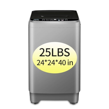 KRIB BLING Full Automatic Washing Machine with LED Display, 25 lbs Portable Washer Drain Pump, 10 Pr...