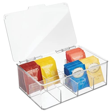 mDesign Clear Tea Bag Storage Container for Organizing Teas