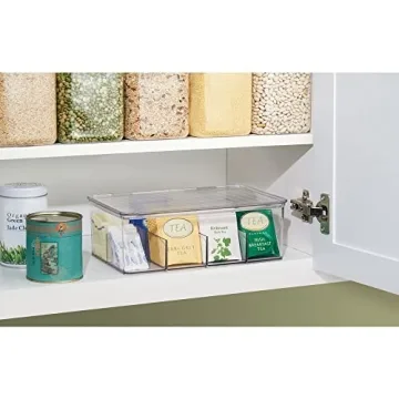 mDesign Clear Tea Bag Storage Container for Organizing Teas