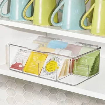 mDesign Clear Tea Bag Storage Container for Organizing Teas