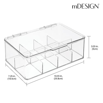 mDesign Clear Tea Bag Storage Container for Organizing Teas