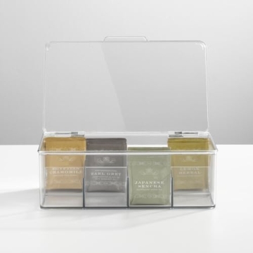 mDesign Clear Tea Bag Storage Container for Organizing Teas