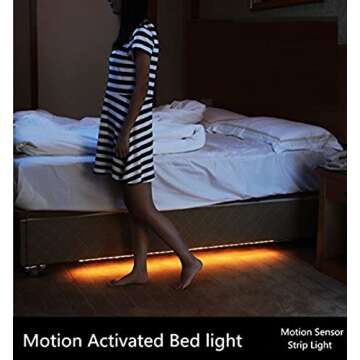 Amagle Motion Sensor Light Indoor, Closet Lights Motion Sensored, Battery Operated Cabinet Lights Strip, White Under Cabinet Lighting, Under Counter Lights for Kitchen, Led Strip Lights for Bedroom