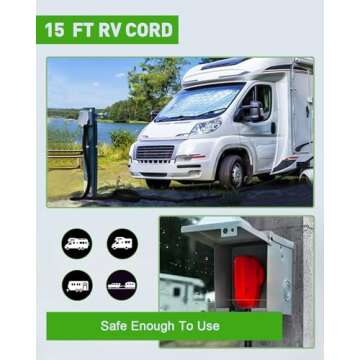 SCITOO 30 Amp RV Extension Cord - 15FT Power Solution