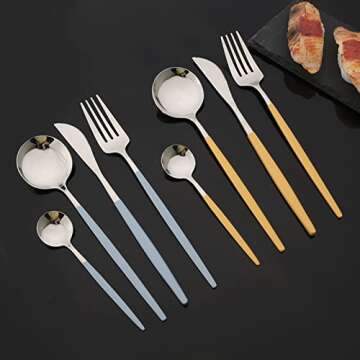 Elegant JASHII 24 Piece Stainless Steel Flatware Set for Modern Dining