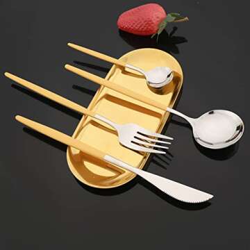 JASHII 24 Piece Stainless Steel Flatware Set for Elegant Dining