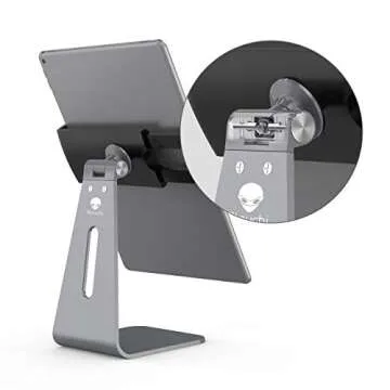 Stouch Tablet Holder Stand Compatible 2020 iPad Pro, 360° Rotatable Aluminum Alloy Desktop Holder Tablet Stand Compatible Samsung Galaxy Tab ProS iPad Pro10.5 9.7" 12.9'' iPad Air Surface Pro4 Gray