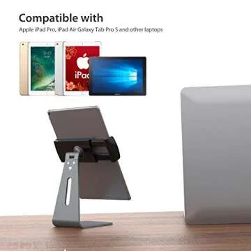 Stouch Tablet Holder Stand Compatible 2020 iPad Pro, 360° Rotatable Aluminum Alloy Desktop Holder Tablet Stand Compatible Samsung Galaxy Tab ProS iPad Pro10.5 9.7" 12.9'' iPad Air Surface Pro4 Gray