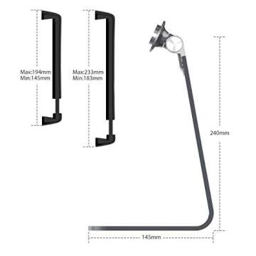 Stouch Tablet Holder Stand Compatible 2020 iPad Pro, 360° Rotatable Aluminum Alloy Desktop Holder Tablet Stand Compatible Samsung Galaxy Tab ProS iPad Pro10.5 9.7" 12.9'' iPad Air Surface Pro4 Gray