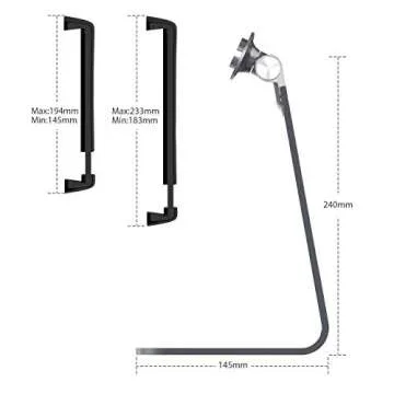 Stouch Tablet Holder Stand Compatible 2020 iPad Pro, 360° Rotatable Aluminum Alloy Desktop Holder Tablet Stand Compatible Samsung Galaxy Tab ProS iPad Pro10.5 9.7" 12.9'' iPad Air Surface Pro4 Gray