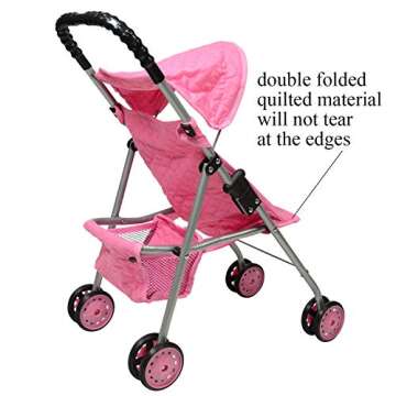 My First Doll Stroller with Basket - Perfect for 18-inch Dolls