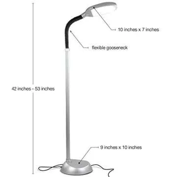Brightech Litespan Titanium Silver LED Floor Reading Lamp, Energy Efficient, Adjustable Standing, 85...