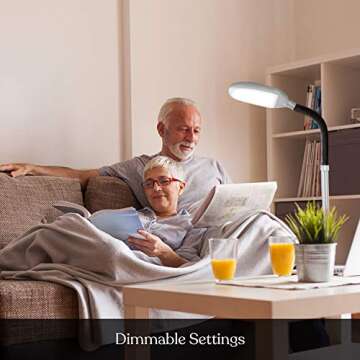 Brightech Litespan Titanium Silver LED Floor Reading Lamp, Energy Efficient, Adjustable Standing, 850-950 Lumens, 12W, 3-Year Warranty