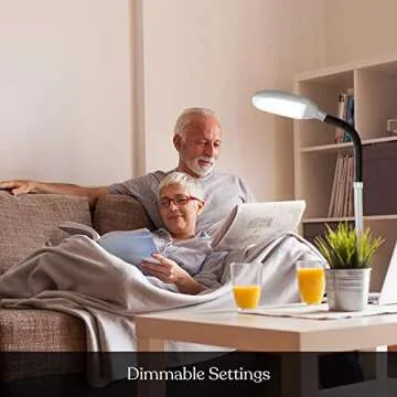 Brightech Litespan Titanium Silver LED Floor Reading Lamp, Energy Efficient, Adjustable Standing, 850-950 Lumens, 12W, 3-Year Warranty