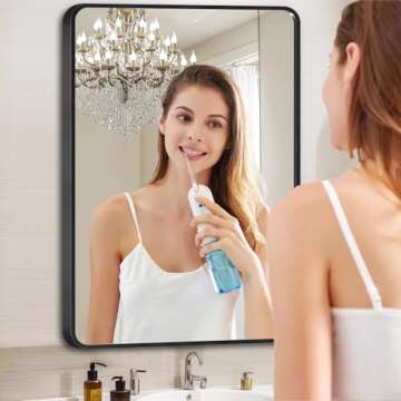 12x16in Black Framed Bathroom Vanity Mirror - Durable, Stylish & Versatile