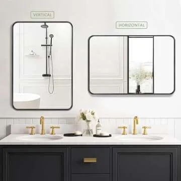Black Framed Bathroom Mirror for Stylish Homes