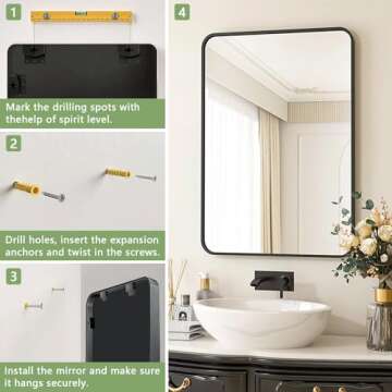 Black Framed Bathroom Mirror for Stylish Homes