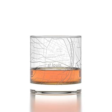 Well Told St. Louis Missouri Map Rocks Glass - Unique 11oz Engraved Whiskey Tumbler