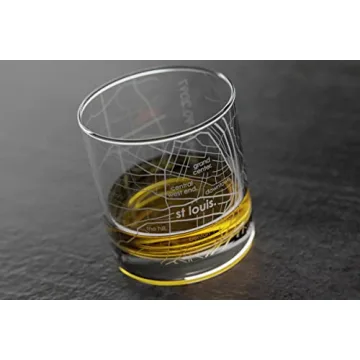 Engraved St. Louis Map Whiskey Glass for Unique Gifts