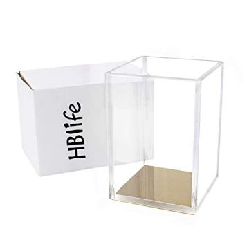 HBlife Rose Gold Acrylic Pen Holder Desk Organizer
