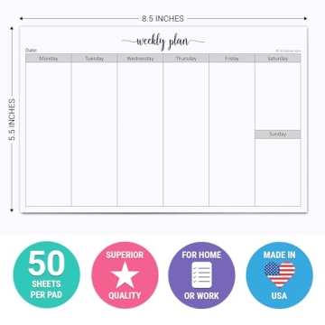 Premium Weekly Planning Notepad for Busy Lives