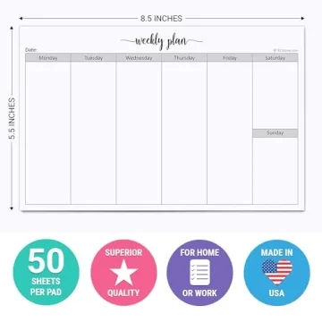 Premium Weekly Planning Notepad for Busy Lives