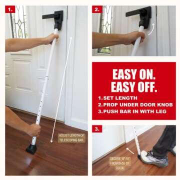 SECURITYMAN 2-in-1 Door Security Bar for Home & Travel